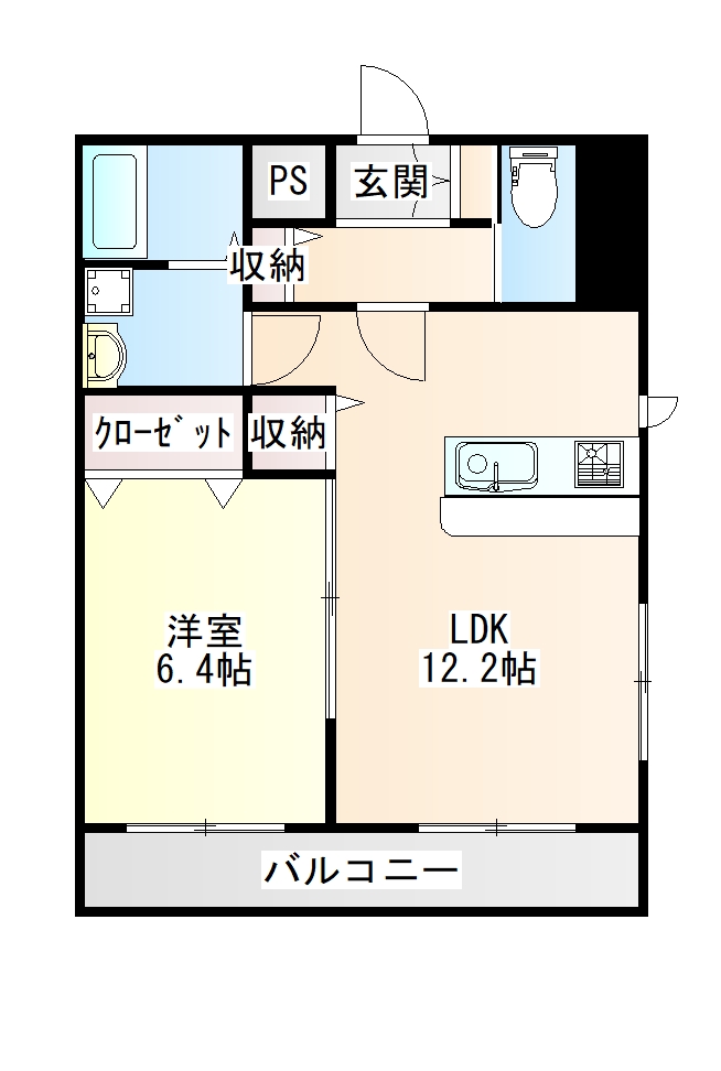 仙台市宮城野区小田原のマンションの間取り