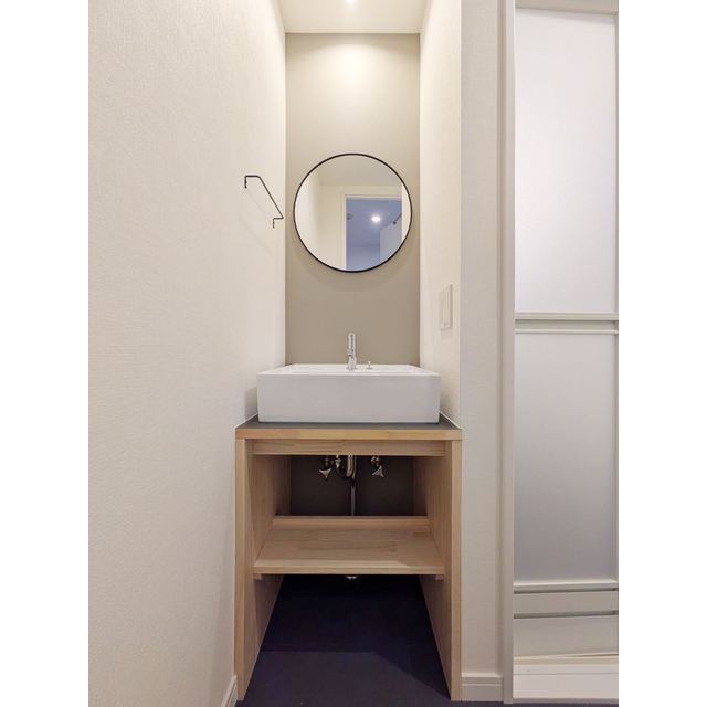 洗面設備　脱衣スペースもあります