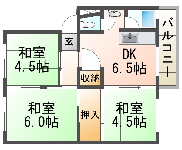 伊丹鴻池 6号棟の間取り写真
