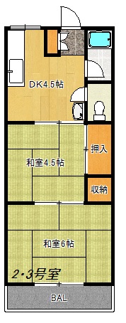 大東市深野のマンションの間取り