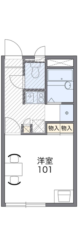 四條畷市雁屋北町のアパートの間取り