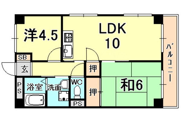 西宮市和上町のマンションの間取り