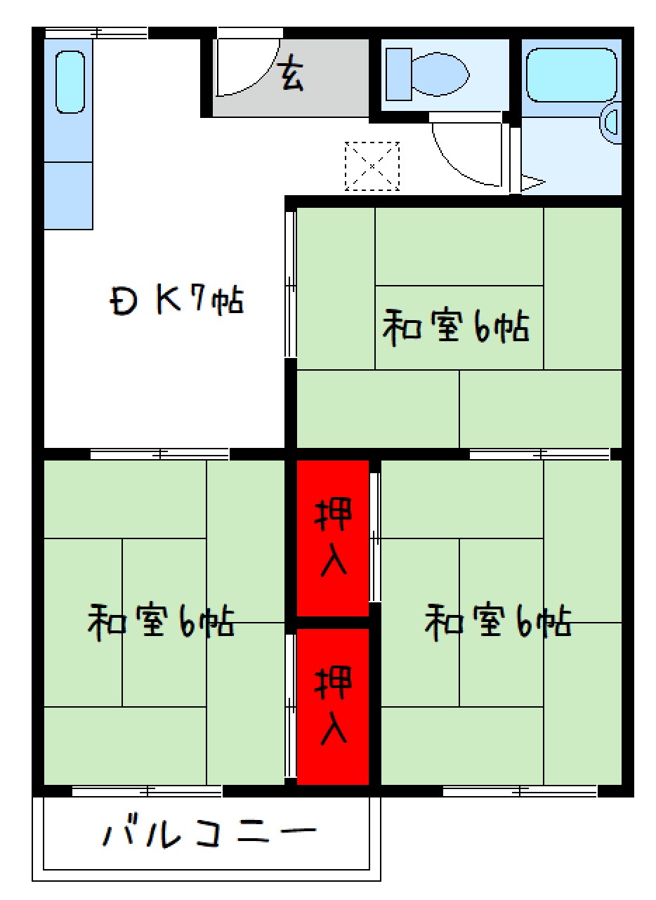 大阪府堺市南区新檜尾台４（アパート）の賃貸物件の間取り