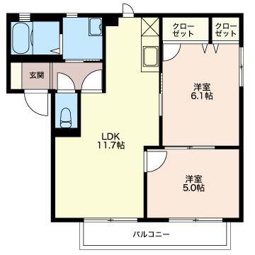 グリーンハットイシカワの間取り