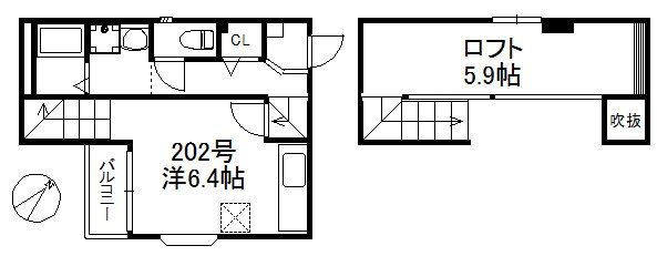 福岡県福岡市中央区地行２（アパート）の賃貸物件の間取り
