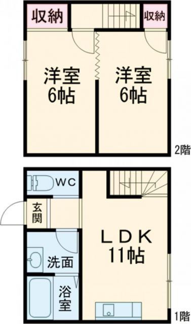 泉佐野市高松南のアパートの間取り