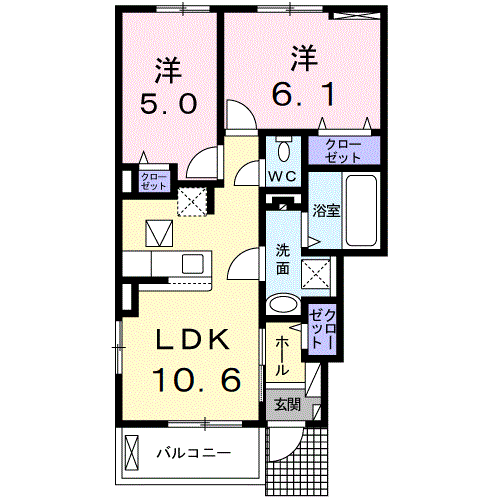 クロッシング・ヴィラージュIVの間取り