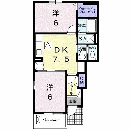 備前市香登西のアパートの間取り