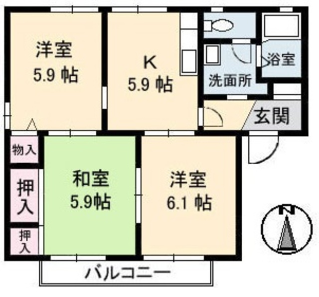 ノーブルパレス大山　Ａの間取り