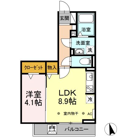 掛川市上張のアパートの間取り