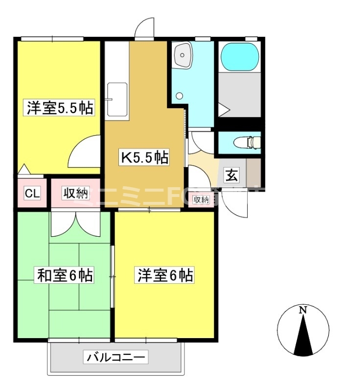 ワルトハイムA棟の間取り