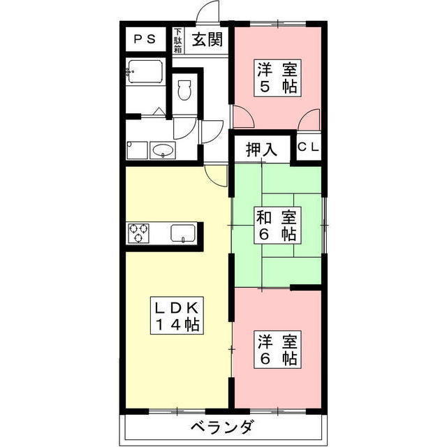 岐阜市殿町のアパートの間取り