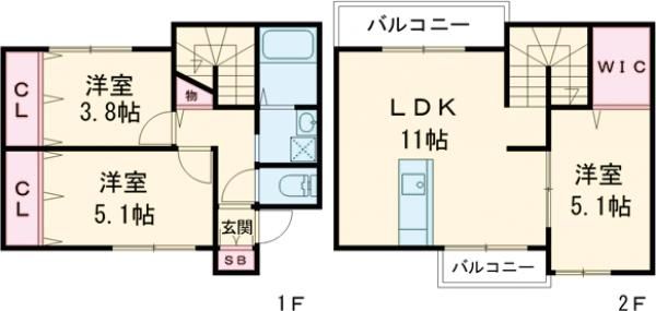 ソーサ内橋東の間取り