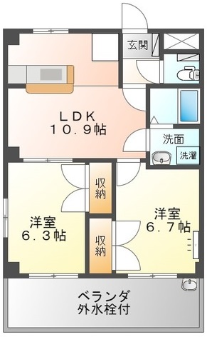 【小田原市東町のマンションの間取り】