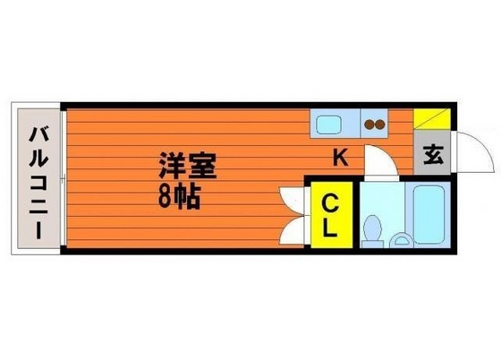 岡山市北区牟佐のアパートの間取り