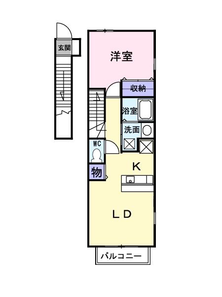 広島市安佐南区八木のアパートの間取り