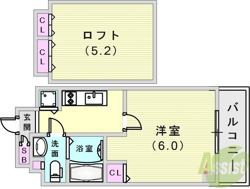 エステムコート神戸・県庁前IVグランディオの間取り