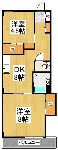 清瀬市松山のマンションの間取り