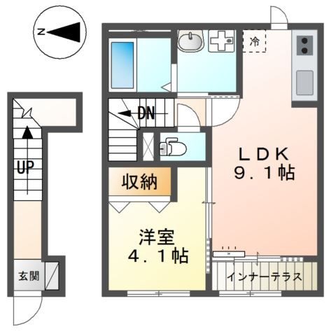 姫路市勝原区宮田のアパートの間取り