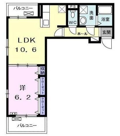 海老名市門沢橋のアパートの間取り