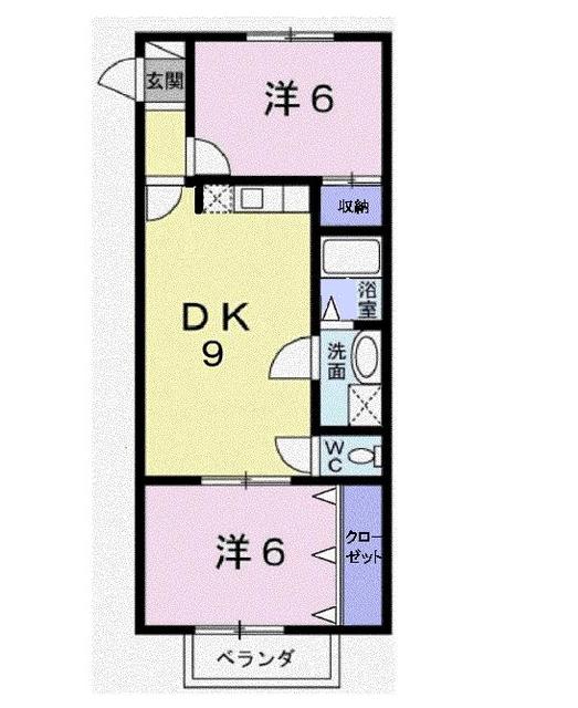 御殿場市新橋のアパートの間取り