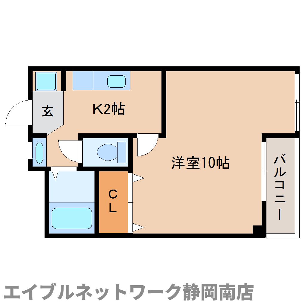 静岡市駿河区豊田のアパートの間取り