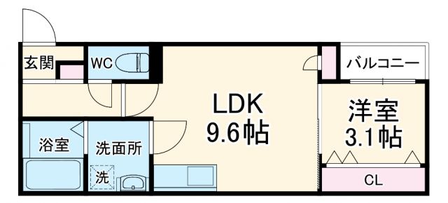 半田市前崎東町のアパートの間取り