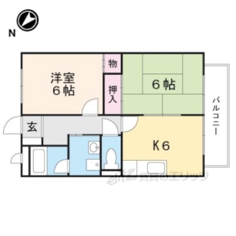 甲賀市甲南町深川のアパートの間取り