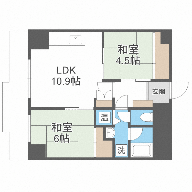 札幌市中央区北一条西のマンションの間取り