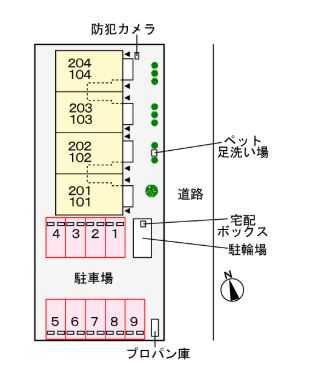 【calme Mの駐車場】