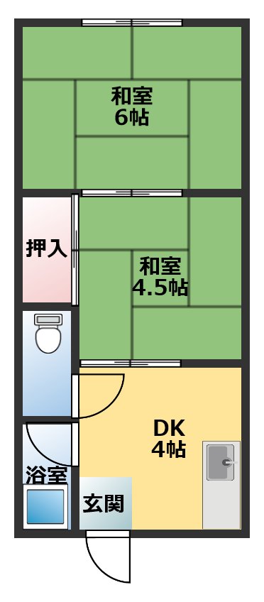 明石市魚住町清水のアパートの間取り