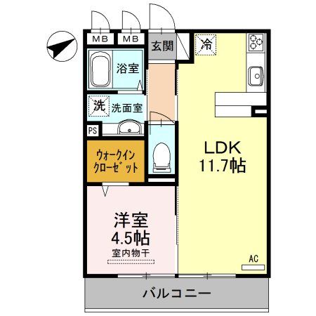 川口市芝樋ノ爪のアパートの間取り