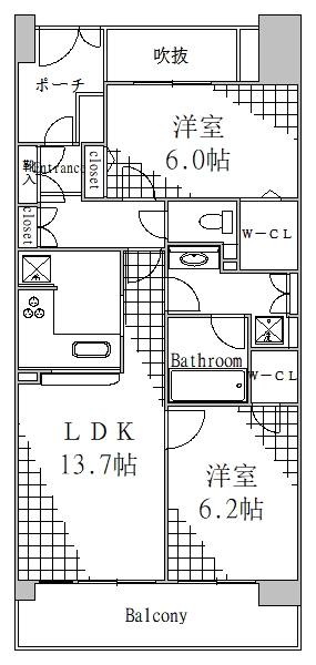 墨田区東駒形のマンションの間取り