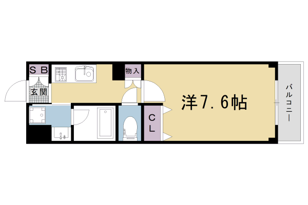 【京都市北区北野下白梅町のマンションの間取り】