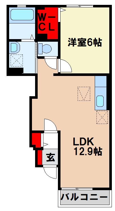 朝倉郡筑前町二のアパートの間取り