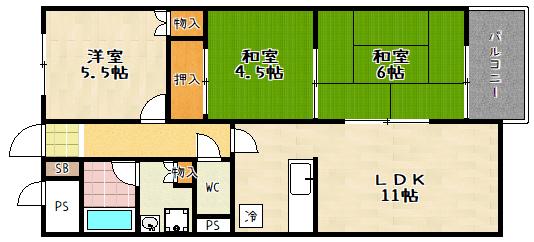 インペリアル明日香の間取り