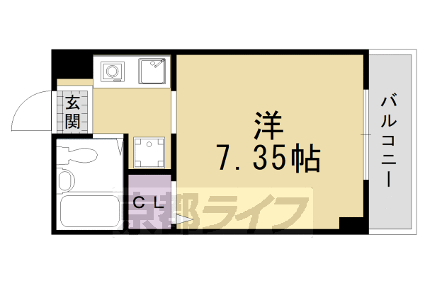 京都市伏見区向島本丸町のマンションの間取り