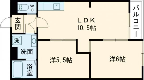 京都市右京区太秦多藪町のマンションの間取り