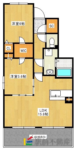 太宰府市五条のマンションの間取り