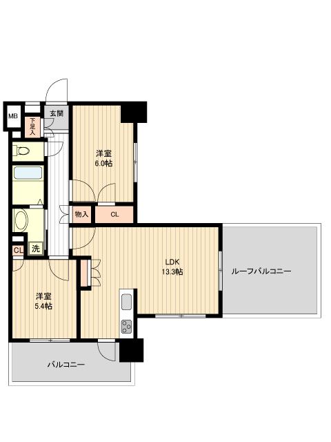 仙台市宮城野区新田のマンションの間取り