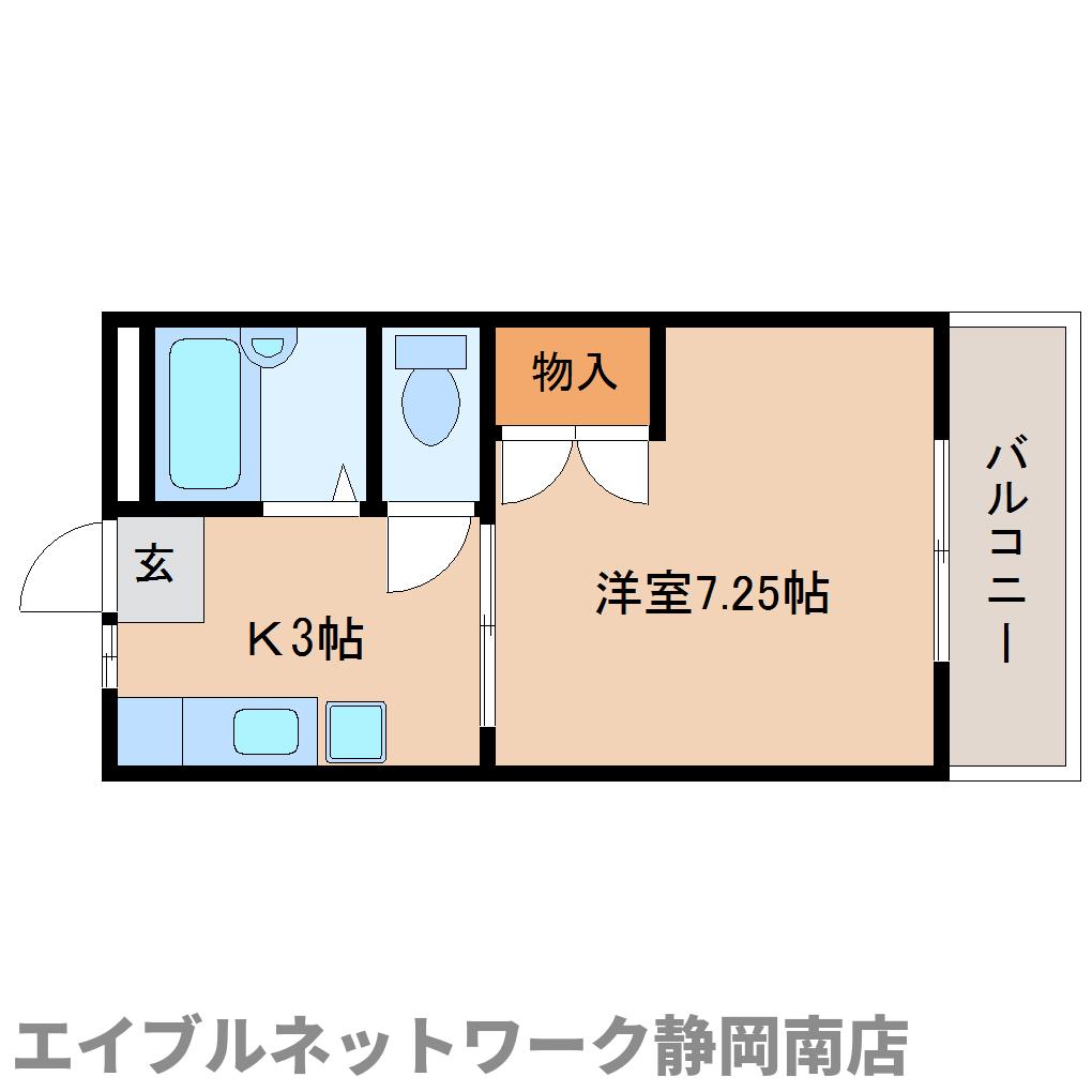 静岡市駿河区大谷のアパートの間取り