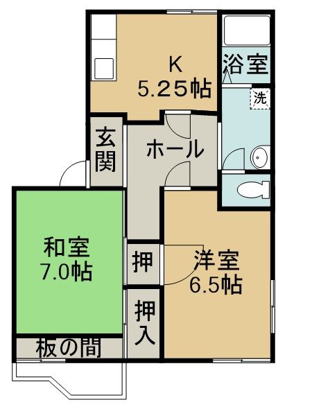 龍ケ崎市佐貫のアパートの間取り