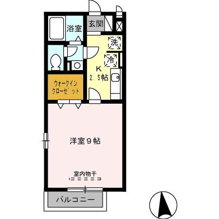 熊本市南区御幸笛田のアパートの間取り