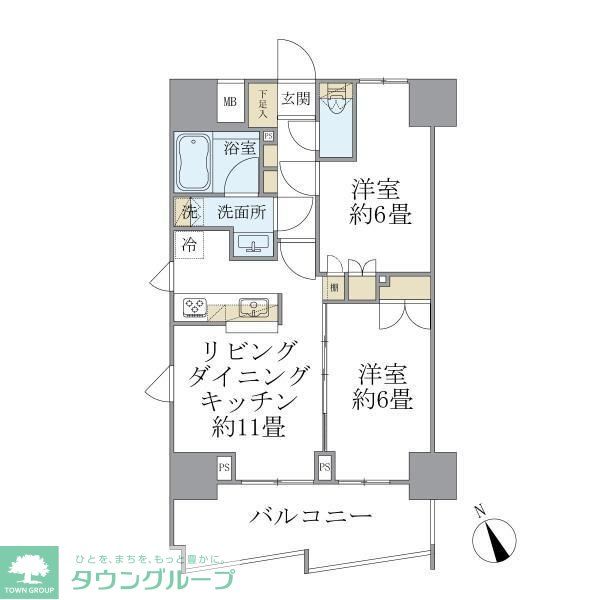 新宿区弁天町のマンションの間取り