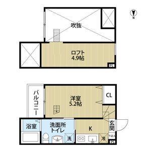 名古屋市北区西志賀町のアパートの間取り