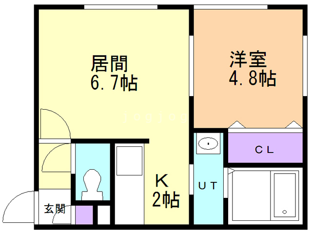 札幌市東区北四十条東のアパートの間取り