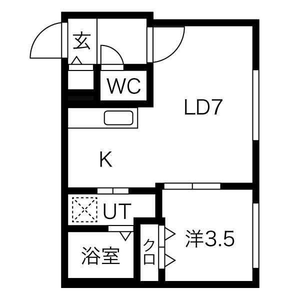 札幌市西区西町南のマンションの間取り