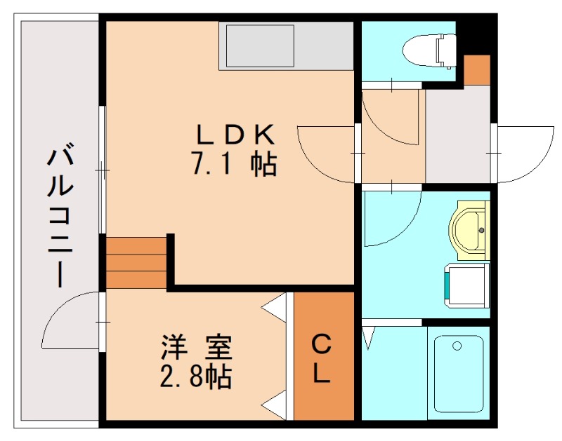 福津市福間南のアパートの間取り