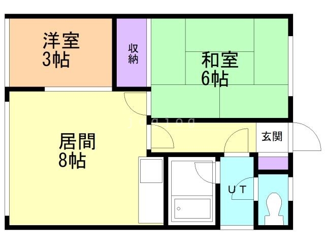 札幌市北区新琴似七条のアパートの間取り