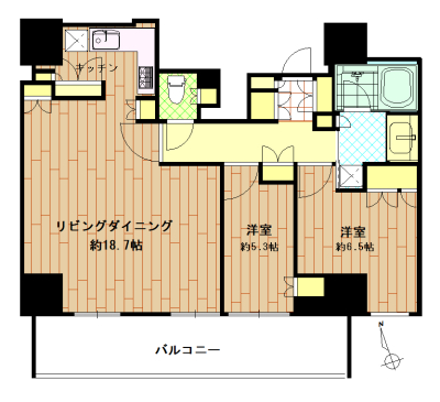 新宿区四谷のマンションの間取り